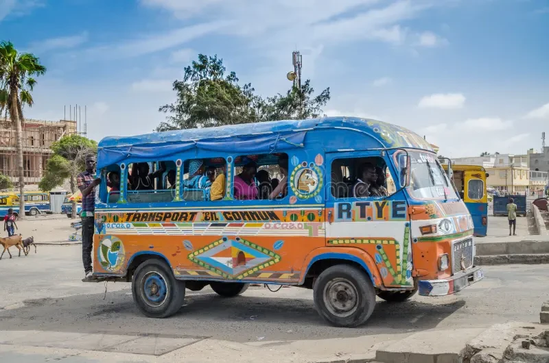 Decorated African minibus taxi